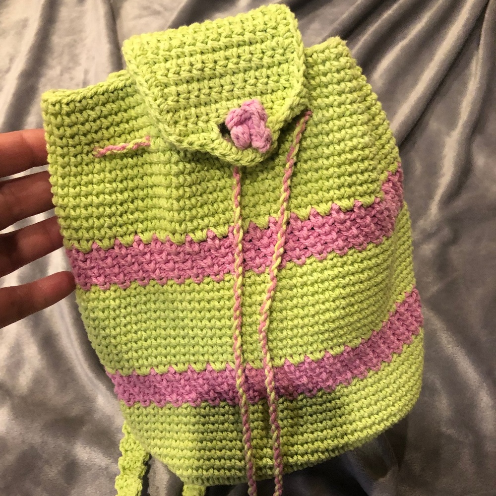 Unique crochet backpack